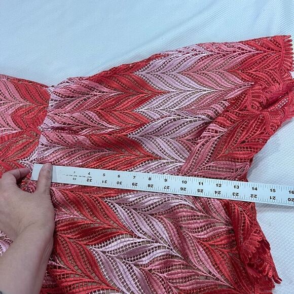 Dress The Population Brigitte Chevron Lace Romper Pink Sz M Women’s - Picture 8 of 9